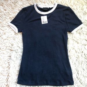 NWT Urban Outfitters Navy Ribbed Shirt
